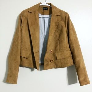 Kersh Suede Boho Lined Jacket; cropped